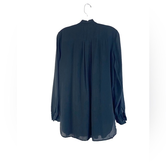 LOFT Pleated Half Button Front Flowy Lightweight Top Size Small - Picture 5 of 9